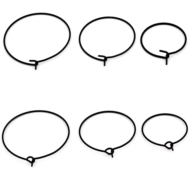 Hoop Earrings - 20 Piezas de Aros Circulares Negros