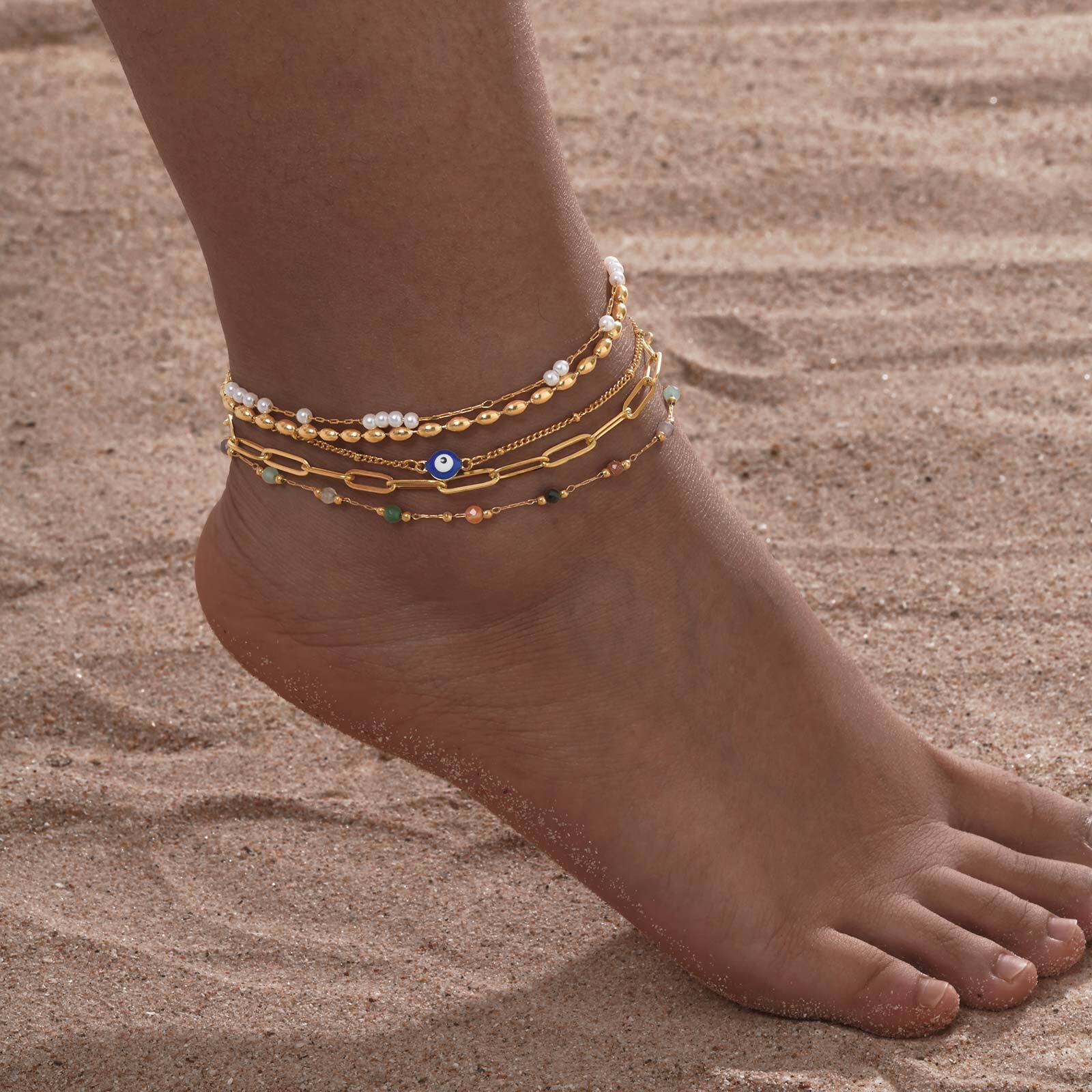 Jc Jewelry & Watches Photos - Pulsera tobillera en capas chapada en