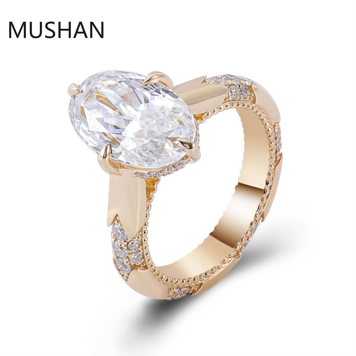 Moissanite Ring - Anillos de oro de 14K y